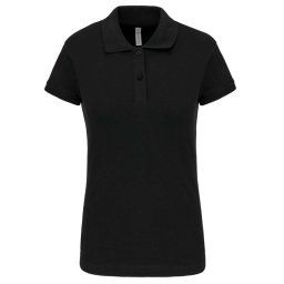Kariban Női galléros sztreccs piké póló KA240, Black-M