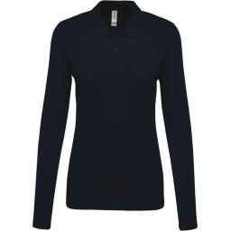 Kariban galléros hosszú ujjú Női piké póló KA257, Navy-3XL