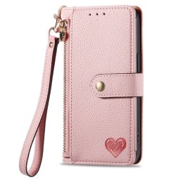 HEART Pénztárcatok a Motorola Moto G75 számára 5G rózsaszín