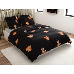 FOXES fekete mikroszálas ágyneműhuzat Ágyneműhuzat mérete: 2 db 70 x 80 cm | 160 x 200 cm