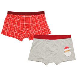 Férfi boxeralsó 2 db RETRO CHRISTMAS piros/szürke - különböző méretekben Méret: XL