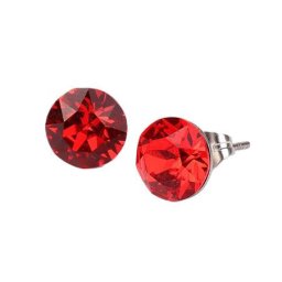ART CRYSTELLA Fülbevaló, light siam piros SWAROVSKI(R) kristállyal, 8 mm, ART CRYSTELLA(R)