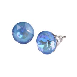 ART CRYSTELLA Fülbevaló, színjátszó kék opál SWAROVSKI(R) kristállyal, 8 mm, ART CRYSTELLA(R)