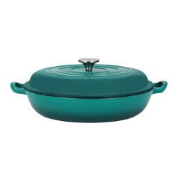 Perfect Home Öntöttvas szeletsütő fedővel 30cm zománcozott türkiz 16640