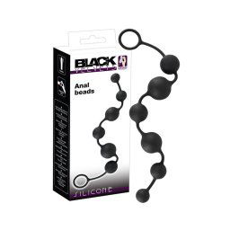Black Velvets - 6 gyöngyös anál dildó (fekete)