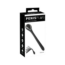 Penis Plug Dilator - akkus, vibrációs dilátor (1 cm, fekete)