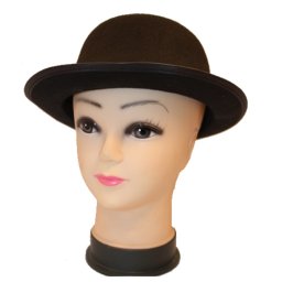 Kalap, textil, chaplin, fekete