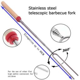 Rozsdamentes Acél Teleszkópos Nyárs 80 Cm Hosszú (2909)