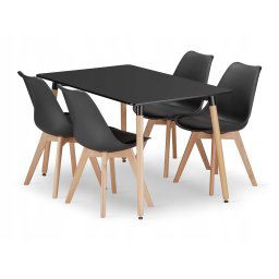 Étkezőgarnitúra 1 + 4, ADRIA asztal 120x80 fekete + BALI MARK szék fekete