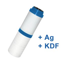 CleanLife Kombinált aktív szén szűrőbetét kétlépcsős asztali víztisztítóhoz ezüsttel és KDF-fel