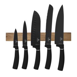 Berlinger Haus Késkészlet 6 részes akácfa mágneses akasztóval Matte Black BH/2885 Kifutó termék!