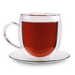 Feelino Ivópohár, 400 ml, Duplafalú, Kiváló minőségű boroszilikát üveg, Egyedi (20201400G)