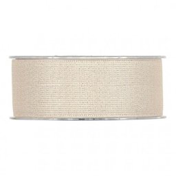 Szalag csillogós textil 40 mm x 20 m bézs