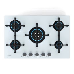 Klarstein Illuminosa 5 gáz főzőlap, 5 égős, Sabaf égők, üvegkerámia (CGCH6-KL-IL-75-Wh)