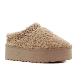 Yolera - Platform bézs női papucs