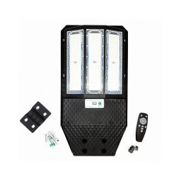 Worthair LED szolár utcai lámpa konzollal, távirányítóval, mozgásérzékelővel, 600W - fekete (KE23-391)