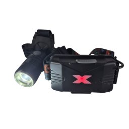 W613 zoomolható LED fejlámpa 1200 lumen 2 db Li-ion 18650 akkumulátorral IPX4 vízállóság - fekete (W613)