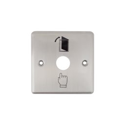 Nyomógomb pajzs 90x90 mm 19 mm lyukátmérővel INOX IK-PB-P86-19
