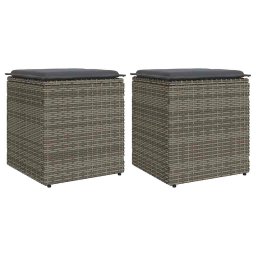 vidaXL kerti székek párnákkal 2 db szürke 40x40x43 cm polirattan