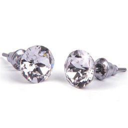 ART CRYSTELLA Fülbevaló, natúr fehér SWAROVSKI(R) kristállyal, 8 mm, ART CRYSTELLA(R)