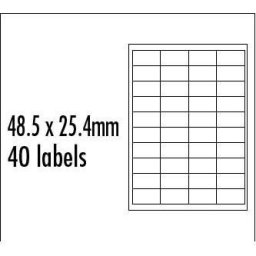 Logós címkék 48,5 mm x 25,4 mm, A4, matt, kék, 40 címke, 10 darabos csomag, tintasugaras és lézernyomtatókhoz