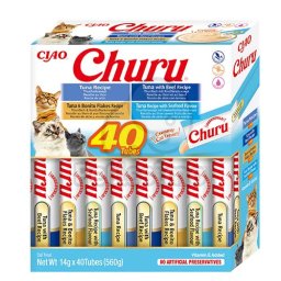 Inaba Cat Ciao Churu krémes macskaeledel - tonhalas válogatás (tonhal, marha, bonitó, tenger gyümölcsei) 40 x 14 g