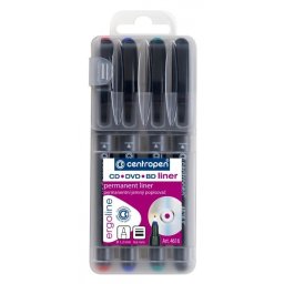 Marker Centropen 4616/4 F Liner CD / DVD / BD 4 szín, 0,6 mm