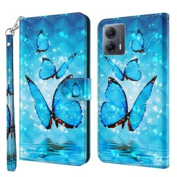 ART pénztárca borító Motorola Moto G54 5G / G54 5G Power Edition BLUE BUTTERFLIES telefonhoz
