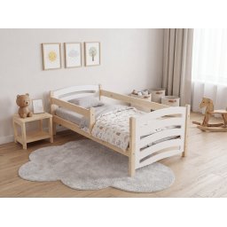 Gyerekágy MELA 80 x 160 cm, fehér–fenyő Ágyrács: Lamellás ágyrács, Matrac: EASYSOFT 8 cm matrac