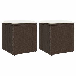 vidaXL 2 db barna polyrattan kerti szék párnával 40x40x43 cm