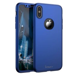 IPAKY 360° Cover + 9H edzett üveg Apple iPhone XS Max kék