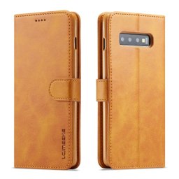 IMEEKE Wallet tok Samsung Galaxy S10 Plus világosbarna
