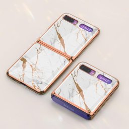 GKK GLASS védőburkolat Samsung Galaxy Z Flip WHITE MARBLE