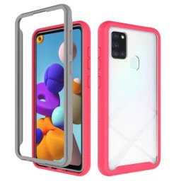 DUAL strapabíró huzat Samsung Galaxy A21s rózsaszín telefonhoz