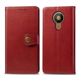 LEATHER BUCKLE Pénztárca Nokia 5.3 piros
