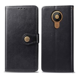 LEATHER BUCKLE pénztárca Nokia 5.3 fekete