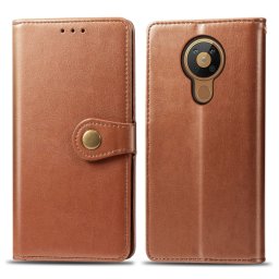 LEATHER BUCKLE Pénztárca Nokia 5.3 barna