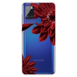 ART Szilikon borítás Samsung Galaxy A21s RED FLOWER