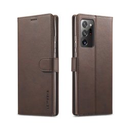 IMEEKE Wallet tok Samsung Galaxy Note 20 Ultra sötétbarna
