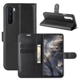 LITCHI Pénztárcahuzat OnePlus Nord fekete