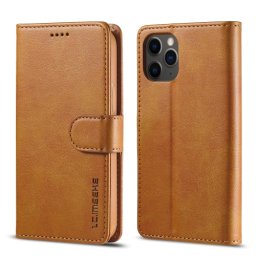 IMEEKE Wallet tok Apple iPhone 12 12 Pro világosbarna