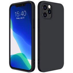 RUBBER Gumi borítás Apple iPhone 12 12 Pro fekete