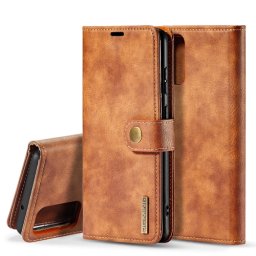 DG.MING Wallet tok 2 az 1-ben Samsung Galaxy S20 Plus barna