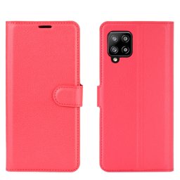 LITCHI Wallet tok Samsung Galaxy A42 5G piros
