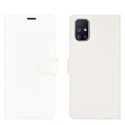 LITCHI Wallet tok Samsung Galaxy M51 fehér