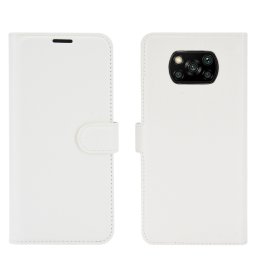 LITCHI Wallet fedél Xiaomi Poco X3 NFC / X3 Pro fehér