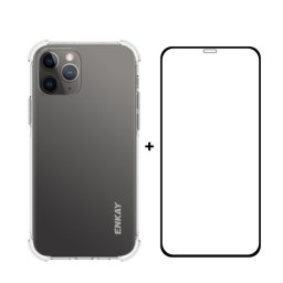 ENKAY Átlátszó tok + 3D üveg Apple iPhone 12 Pro Max