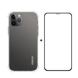 ENKAY Átlátszó tok + 3D üveg Apple iPhone 12 12 Pro