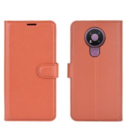 LITCHI Pénztárca borító Nokia 3.4 barna
