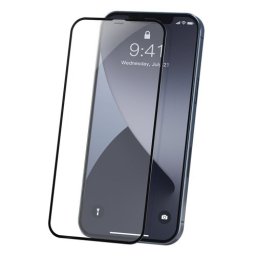 BASEUS 2x 3D Edzett üveg Apple iPhone 12 Pro Max fekete